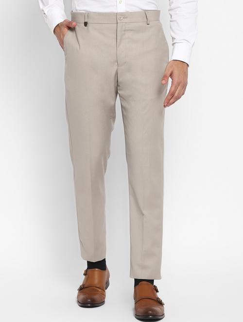 men's solid flat front formal trouser - 20047975 - Very Small Image - 1