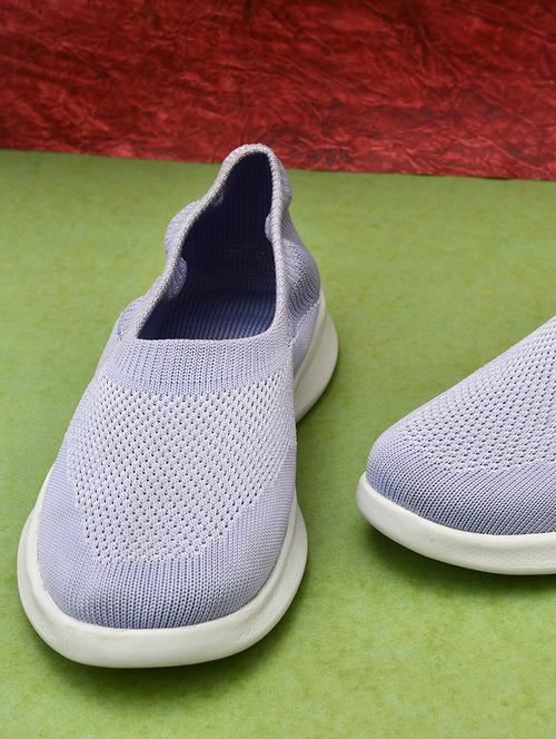 grey textured casual slip on shoes - 20049505 - Very Small Image - 1