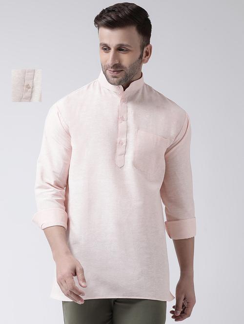 men pack of 2 mandarin neck solid short kurtas - 20049951 - Very Small Image - 1