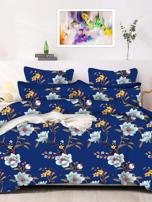 polycotton bedsheet for double bed with 2 pillow covers - 20050936 - Very Small Image - 1
