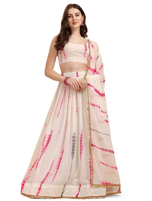 printed unstitched flared lehenga - 20054037 - Very Small Image - 1