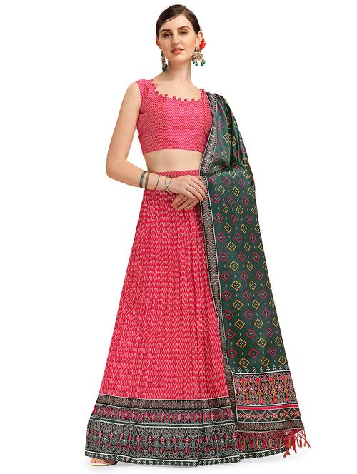 printed unstitched flared lehenga - 20054053 - Very Small Image - 1