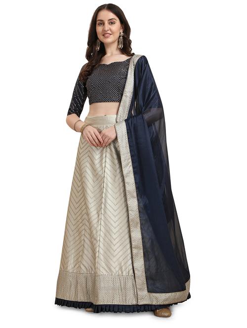 self design unstitched lehenga - 20054074 - Very Small Image - 1