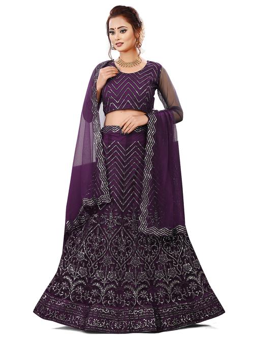 self design unstitched flared lehenga - 20054084 - Very Small Image - 1
