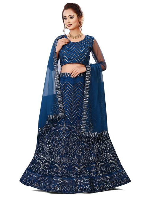 self design unstitched flared lehenga - 20054086 - Very Small Image - 1