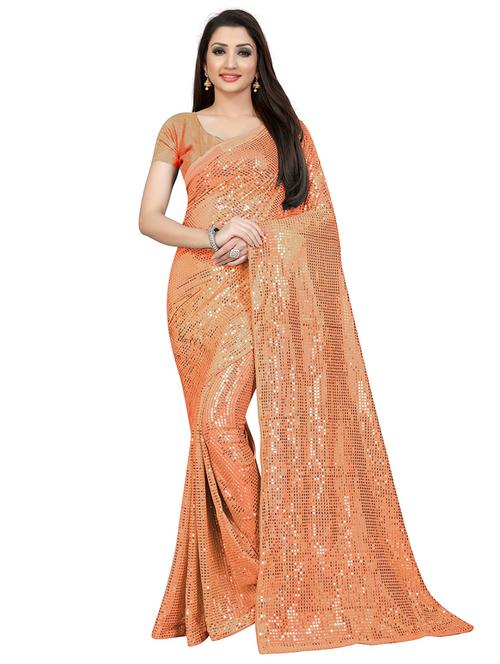self design sequin work saree with blouse - 20054310 - Very Small Image - 1