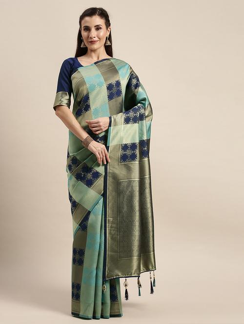 multi color banarasi saree with blouse - 20054340 - Very Small Image - 1