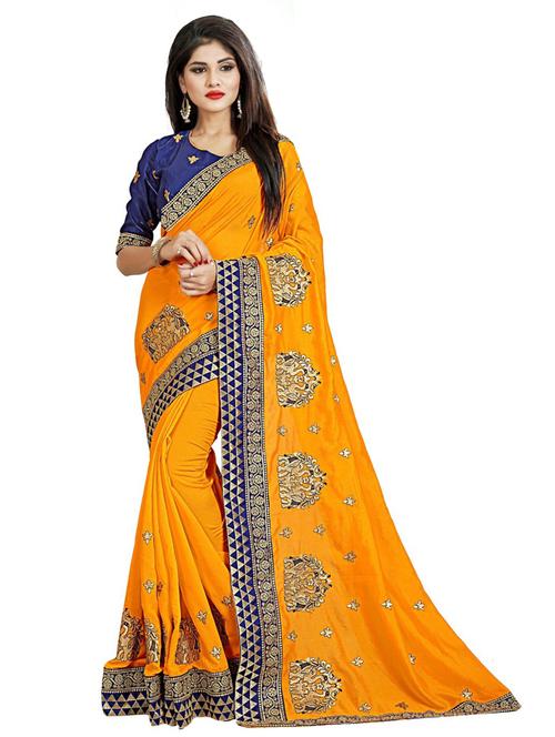 embroidered saree with blouse - 20054441 - Very Small Image - 1