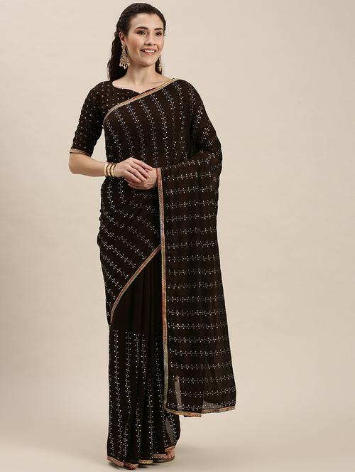 self design saree with blouse - 20054690 - Very Small Image - 1