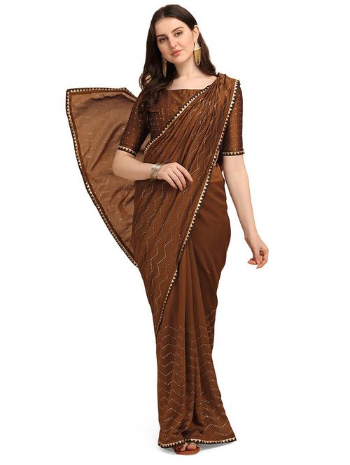 self design saree with blouse - 20054697 - Very Small Image - 1