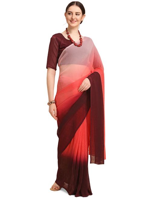 ombre printed saree with blouse - 20055071 - Very Small Image - 1