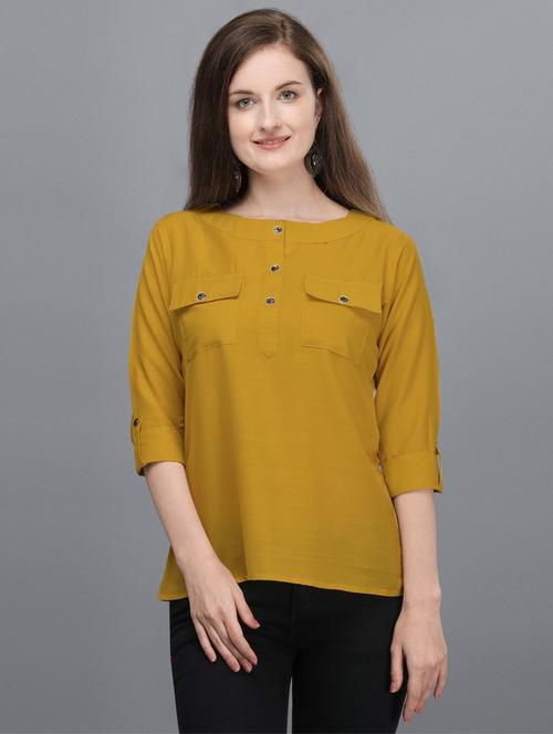 yellow polyester regular top - 20055178 - Very Small Image - 1