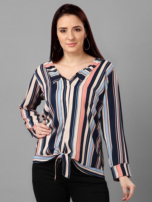 multi colored crepe regular top - 20055238 - Very Small Image - 1