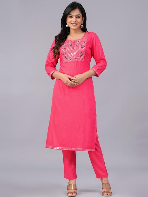 embroidered kurta pant set - 20055676 - Very Small Image - 1