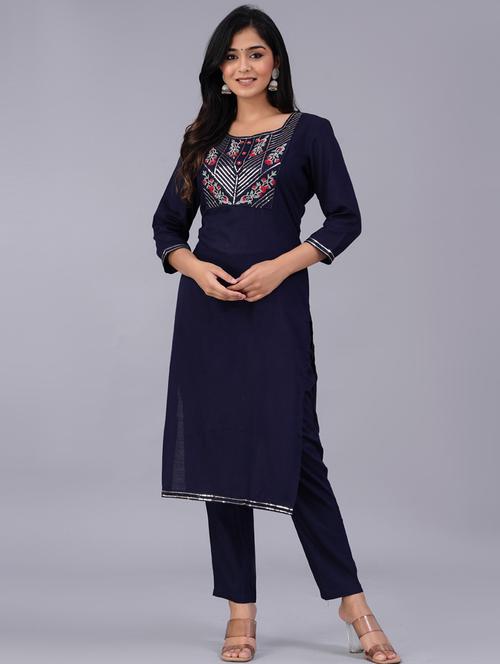 embroidered kurta pant set - 20055677 - Very Small Image - 1