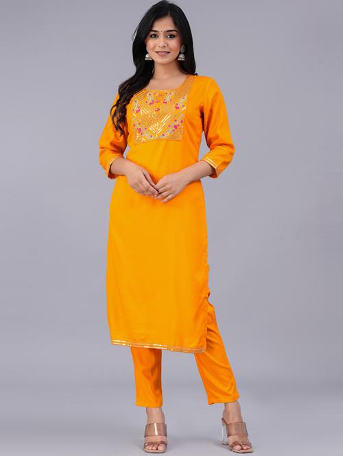 embroidered kurta pant set - 20055683 - Very Small Image - 1