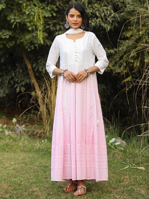 embroidered anarkali gown with dupatta - 20056518 - Very Small Image - 1