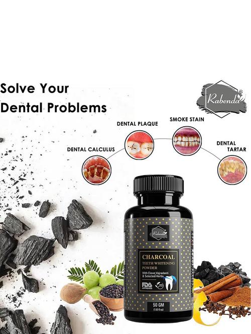 teeth whitening charcoal powder gutka stain and yellow teeth removal powder(50g) - 20056605 - Very Small Image - 1