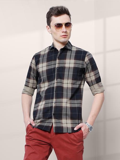 camisa mens check print casual shirt - 20059089 - Very Small Image - 1