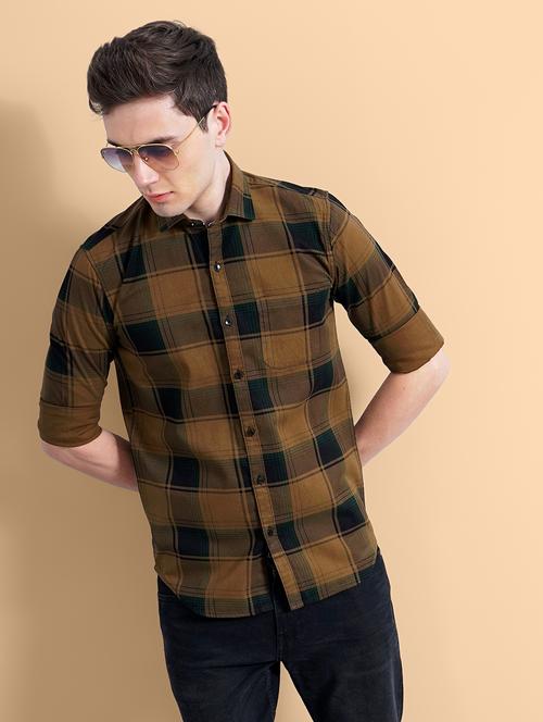 camisa mens check print casual shirt - 20059090 - Very Small Image - 1