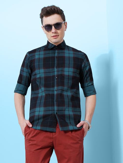 camisa mens check print casual shirt - 20059095 - Very Small Image - 1