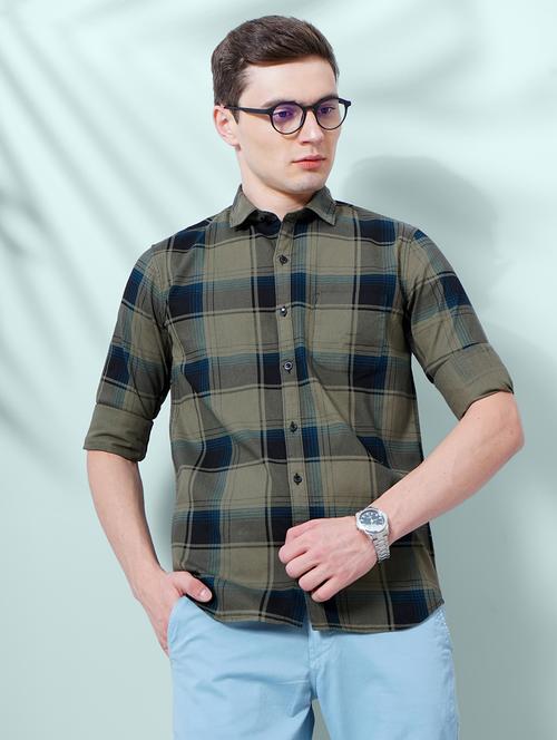 camisa mens check print casual shirt - 20059098 - Very Small Image - 1
