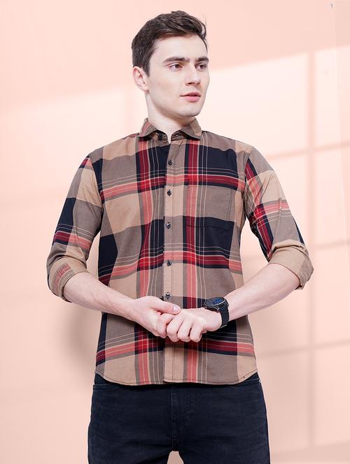 camisa mens check print casual shirt - 20059102 - Very Small Image - 1