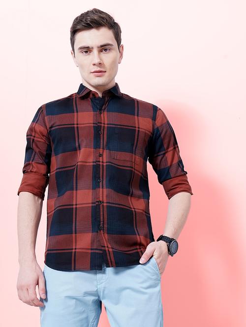 camisa mens check print casual shirt - 20059107 - Very Small Image - 1