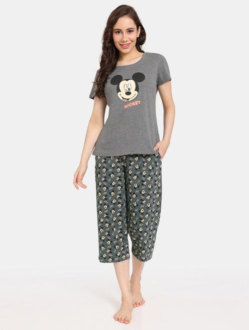 printed top & capri nightwear set - 20059245 - Very Small Image - 1