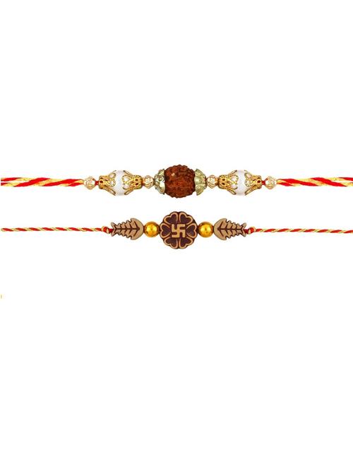 purvani pack of 2 rakhi set with roli chawal & card - 20059291 - Very Small Image - 1