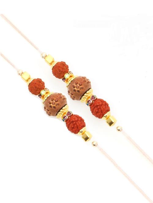 purvani pack of 2 rakhi set with roli chawal & card - 20059292 - Very Small Image - 1