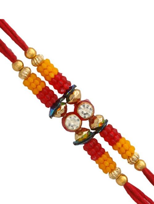 purvani pack of 2 rakhi set with roli chawal & card - 20059300 - Very Small Image - 1