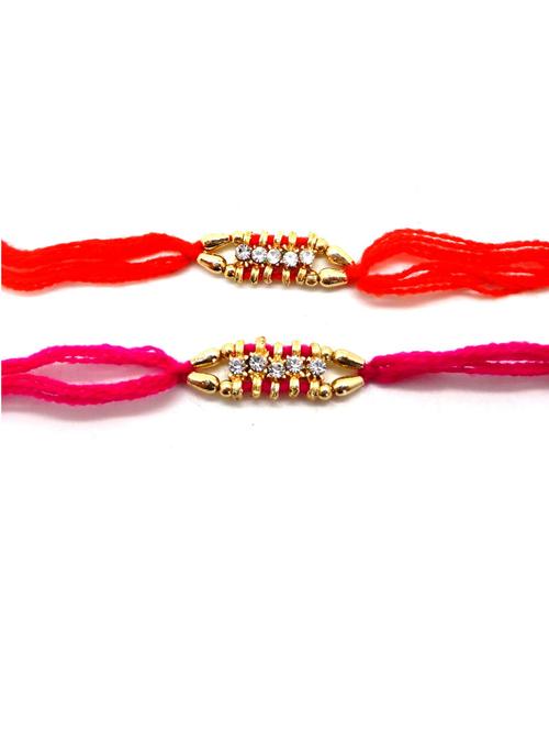 purvani pack of 2 rakhi set with roli chawal & card - 20059316 - Very Small Image - 1