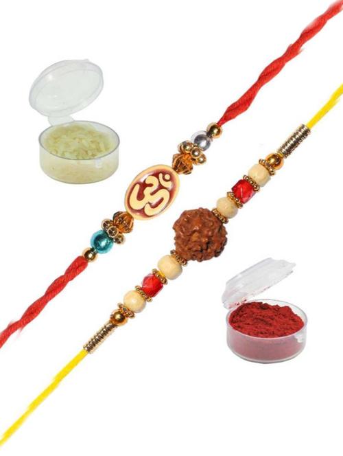 purvani pack of 2 rakhi set with roli chawal & card - 20059325 - Very Small Image - 1