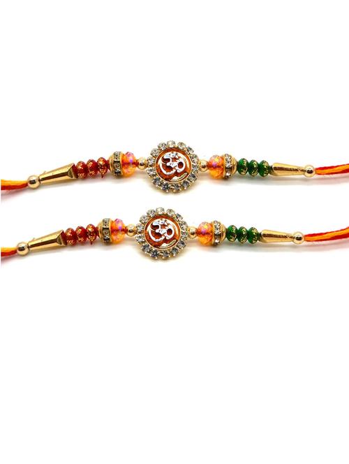 purvani pack of 2 rakhi set with roli chawal & card - 20059335 - Very Small Image - 1
