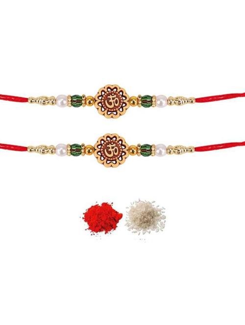 purvani pack of 2 rakhi set with roli chawal & card - 20059361 - Very Small Image - 1