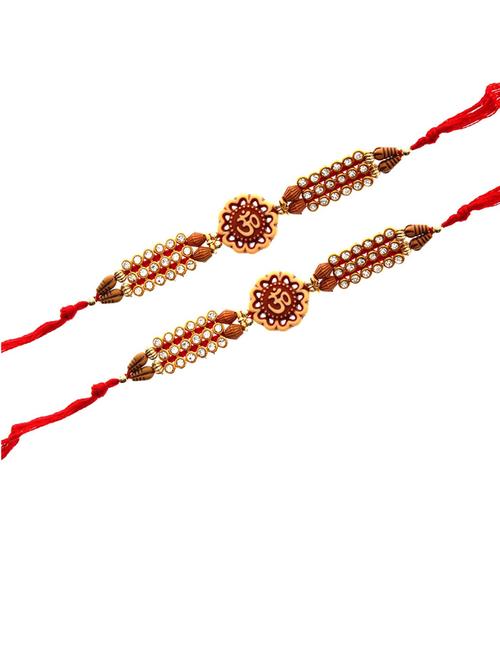 purvani pack of 2 rakhi set with roli chawal & card - 20059383 - Very Small Image - 1