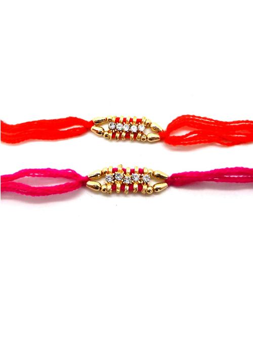 purvani pack of 2 rakhi set with roli chawal & card - 20059404 - Very Small Image - 1