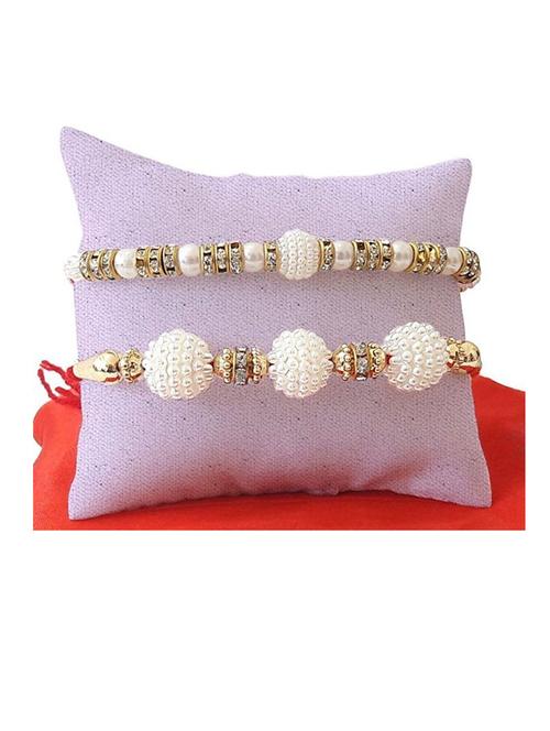 purvani pack of 2 rakhi set with roli chawal & card - 20059412 - Very Small Image - 1
