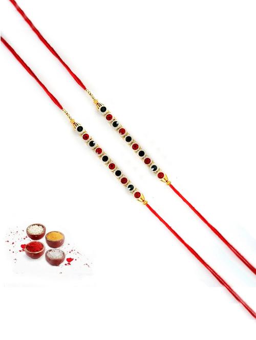 purvani pack of 2 rakhi set with roli chawal & card - 20059414 - Very Small Image - 1