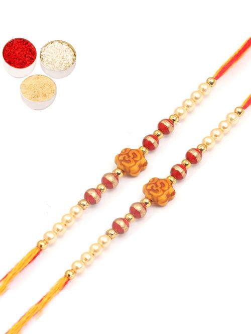 purvani pack of 2 rakhi set with roli chawal & card - 20059427 - Very Small Image - 1