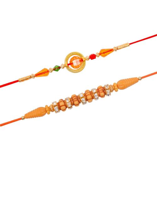 purvani pack of 2 rakhi set with roli chawal & card - 20059445 - Very Small Image - 1