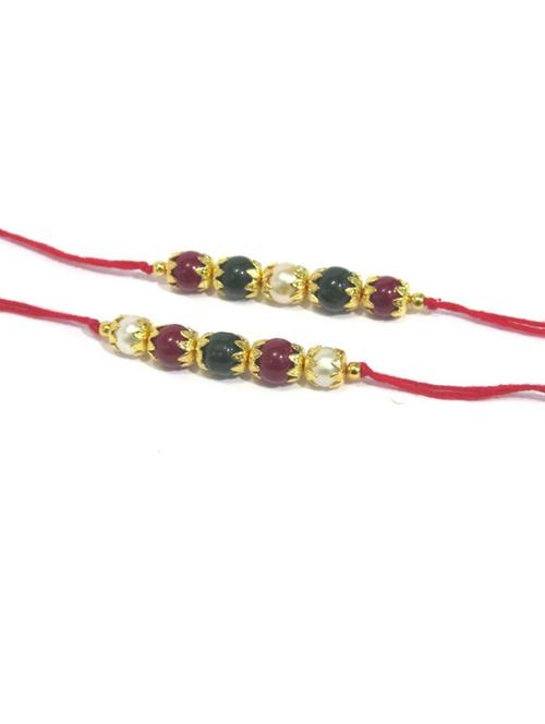 purvani pack of 2 rakhi set with roli chawal & card - 20059454 - Very Small Image - 1