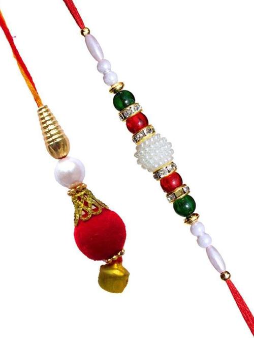 purvani pack of 2 rakhi set with roli chawal & card - 20059469 - Very Small Image - 1