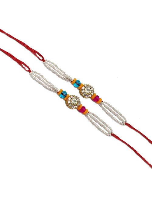 purvani pack of 2 rakhi set with roli chawal & card - 20059472 - Very Small Image - 1