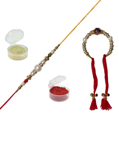 purvani pack of 2 rakhi set with roli chawal & card - 20059481 - Very Small Image - 1