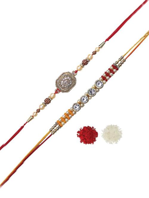 purvani pack of 2 rakhi set with roli chawal & card - 20059488 - Very Small Image - 1