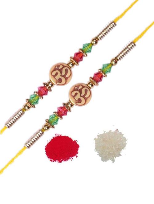 purvani pack of 2 rakhi set with roli chawal & card - 20059492 - Very Small Image - 1