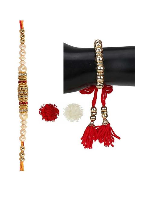 purvani pack of 2 rakhi set with roli chawal & card - 20059498 - Very Small Image - 1