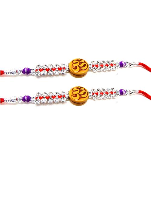 purvani pack of 2 rakhi set with roli chawal & card - 20059510 - Very Small Image - 1